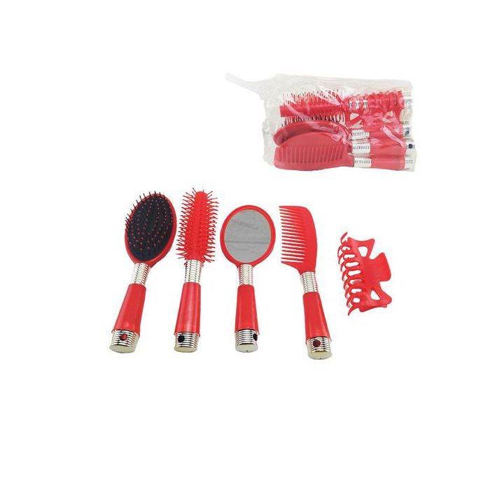 Set de 3 Peigne à Cheveux + Miroir + Pince à cheveux, Brosse à cheveux