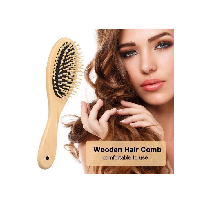 Brosse à cheveux ovale en bois //Brosse confortable et pratique - pour tout type de cheveux