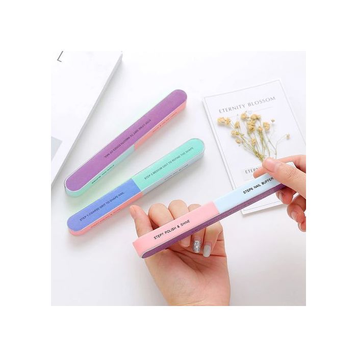 Lime à ongles avec bande de sable, lime de polissage à 7 faces, outil de manucure - Ponceuse à ongles