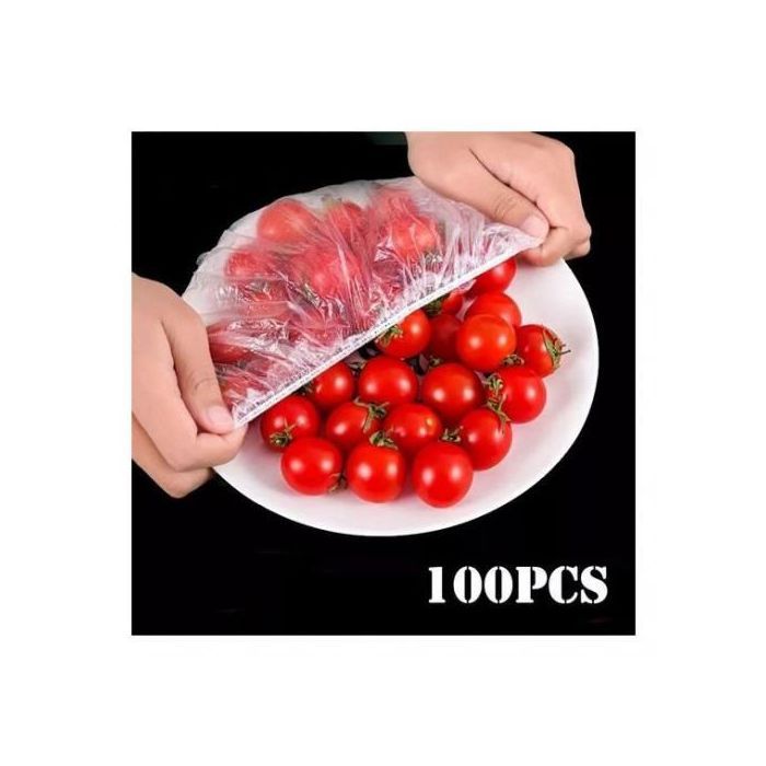 Packet de 100 Sacs de Conservation Alimentaire Réutilisables Élastiques