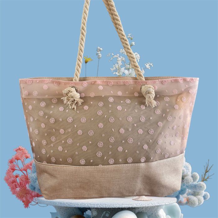 Sac de Plage, Sac d'épaule de Natation avec Poignées en Coton Corde