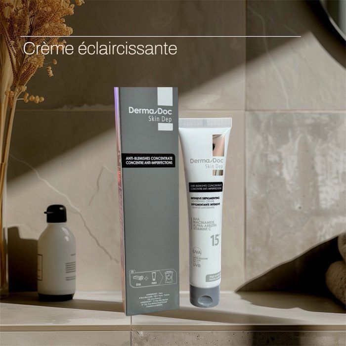 Crème Dépigmentante Intensive Anti-Imperfections Spf15 – 40ml - DermaDoc Skin Dep  crème Éclairssisante