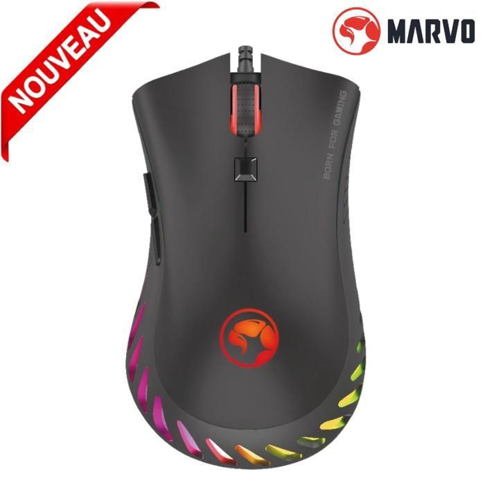 Souris Gaming Marvo Pro Optique Filaire 7 Boutons Rétroéclairage RGB G985