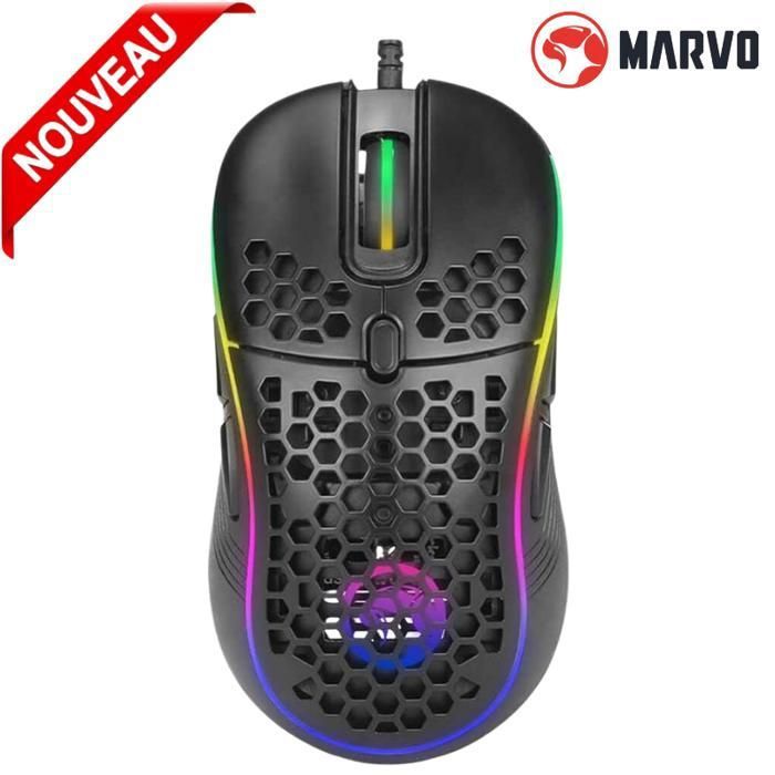 Souris de jeu légère Scorpion  MARVO M518 - 4 800 DPI - 8 boutons programmables - 80 G