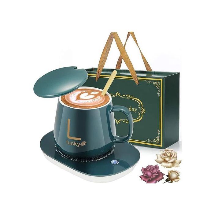 Tasse à Café en Céramique Avec Coussin Chauffant électrique (VERT)
