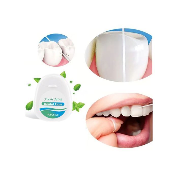 Rouleau de Fil Dentaire à La Menthe Soins Bucco-Dentaires 50m