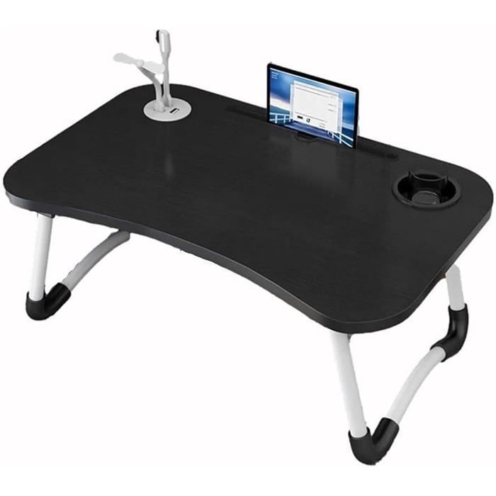 Table pliante multifonction - GENERIC - Réglable - Fente pour tasse - Ventilateur silencieux - Multicolore