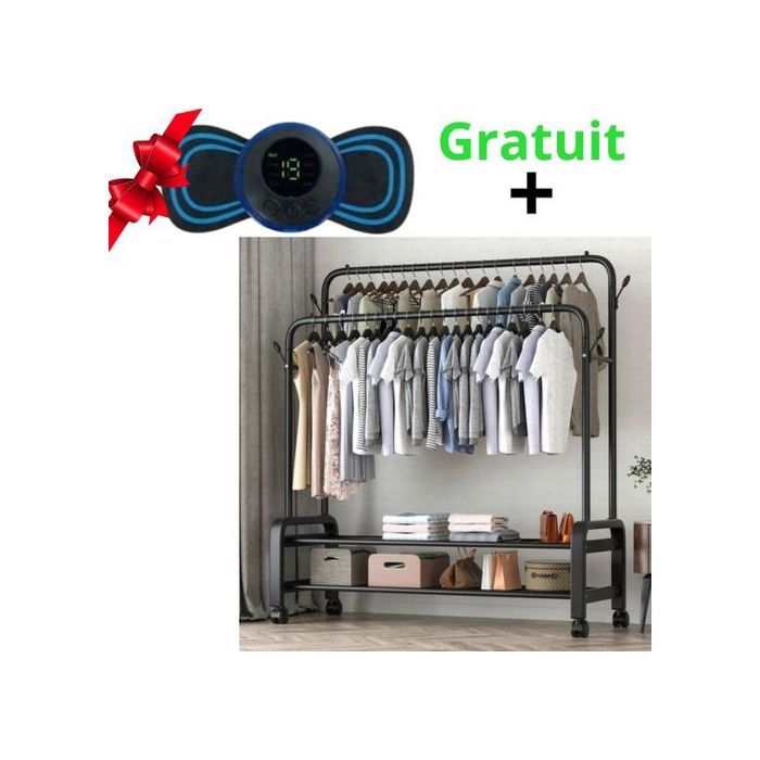 Porte-vêtement - Non spécifié - Grand Cintre - Métal - Noir - Multifonctionnel