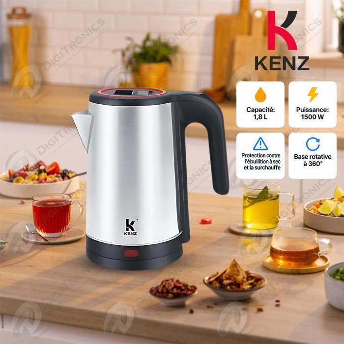 Bouilloire Électrique 1.8L 1500W, Arrêt Automatique Et Manuel, GK-9726
