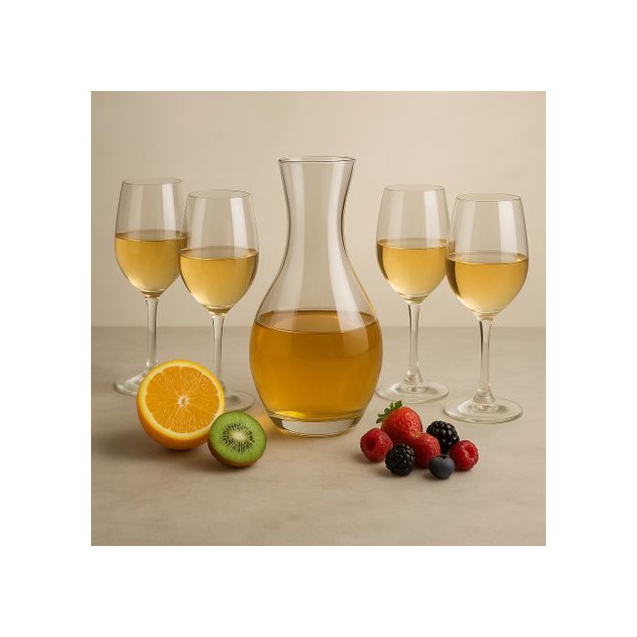 Ensemble Carafe avec 6 Verres – Élégant et Transparent, Idéal pour Dégustation et Réceptions