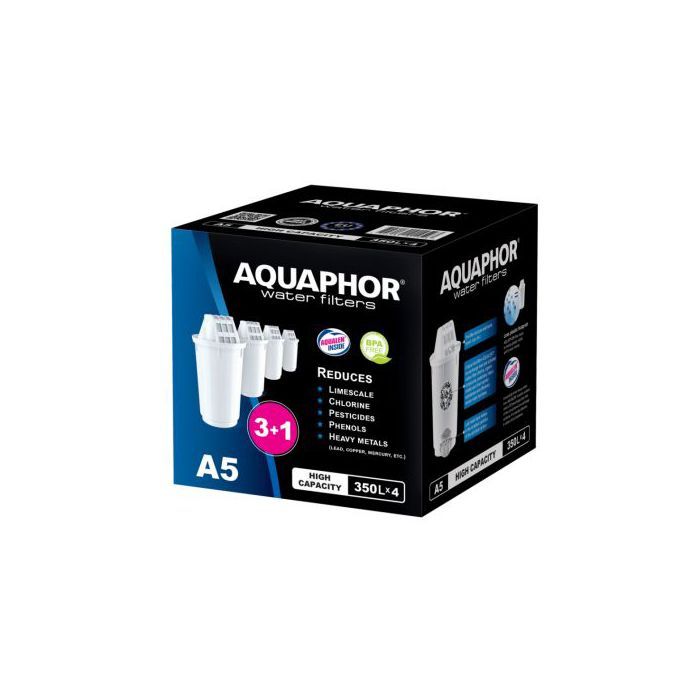 Pack De 4 Filtres de Rechange pour Carafe Filtrante A5 Vie du Filtre- 350 Litres