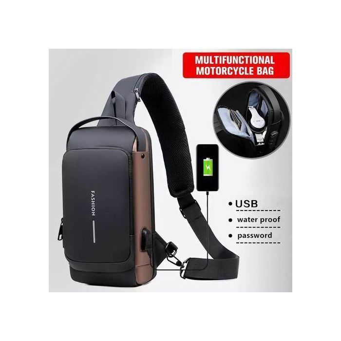 Sac Voyage Imperméable avec Serrure à Combinaison Sac à Bandoulière Multifonctionnel Hommes Sac Messager Sac Reporter