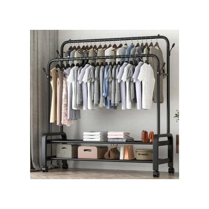 Porte-manteaux de salon moderne, porte-vêtements de maison, balcon pliant, Double rangée, support à linge,