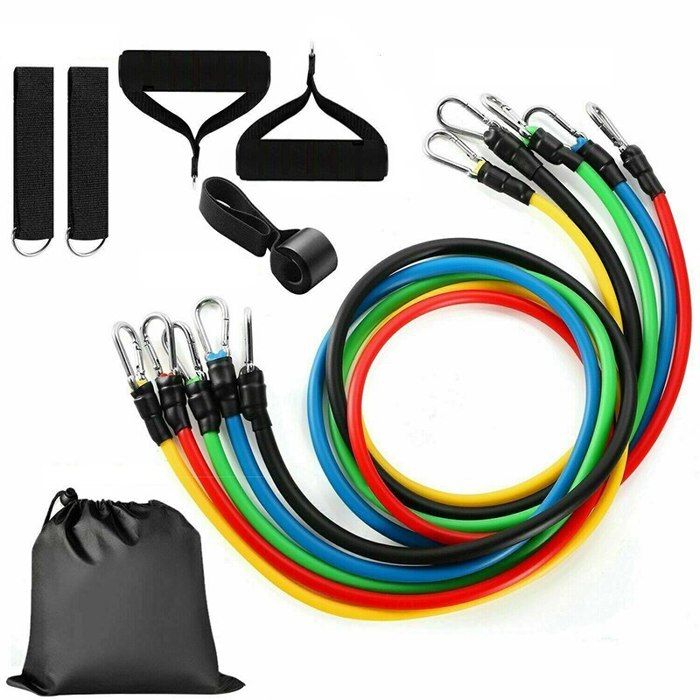 Bande de Resistance Elastique pour Musculation 11 Pieces avec Accessoires et Guide d'Entraînement