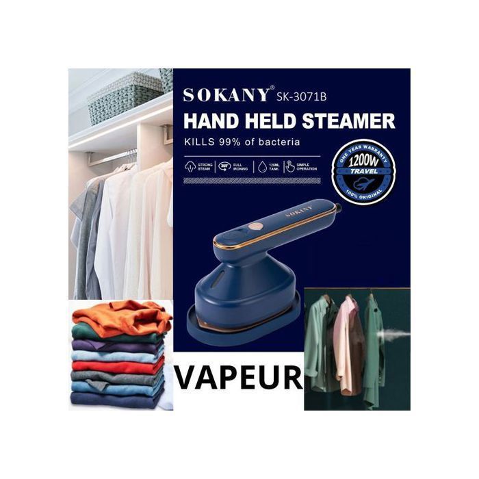 Fer à repasser portable - SOKANY - Haute Puissance - et défroisseur Fer de voyage Travel  Préchauffage 15s