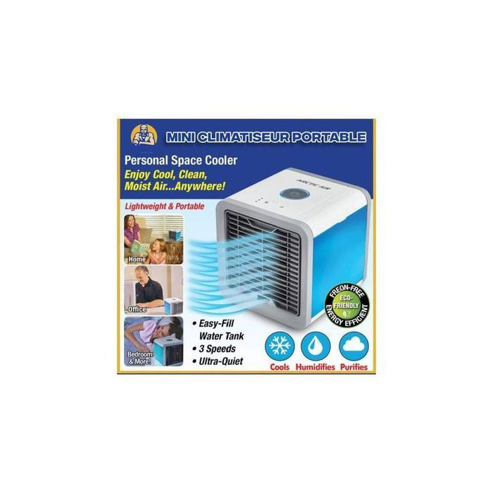 Climatiseur portable - Genetic - Mini - USB - 750ml - Ventilateur silencieux