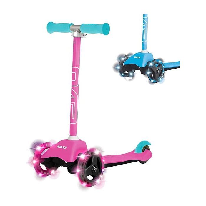 Trottinette 3 Roues - Wheelies - EVO Mini Cruiser - Rose - Guidon réglable - Roues LED