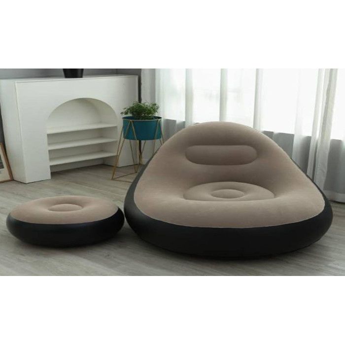 Inflatable Lazy Sofa Couch with with Footrest Stool, Outdoor Furniture for Indoor Outdoor