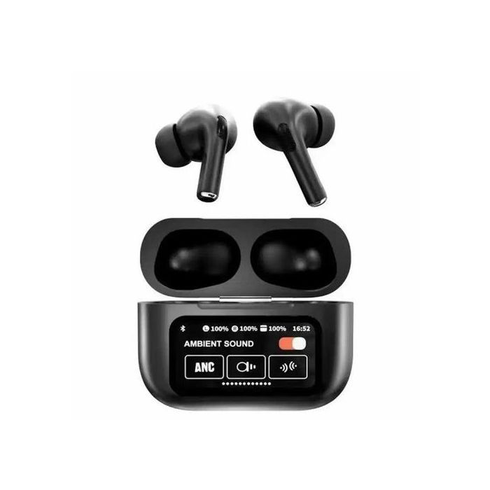 Écouteurs black Sans Fil Bluetooth TWS avec Réduction de Bruit Active et Boîtier de Charge à Écran Tactile LCD