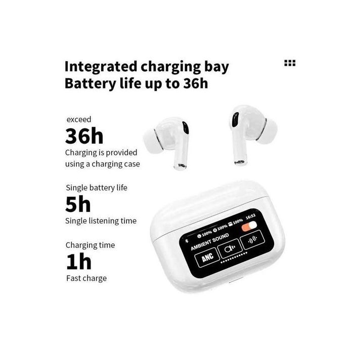 J30 – Écouteurs Sans Fil Bluetooth TWS avec Réduction de Bruit Active et Boîtier de Charge à Écran Tactile LCD