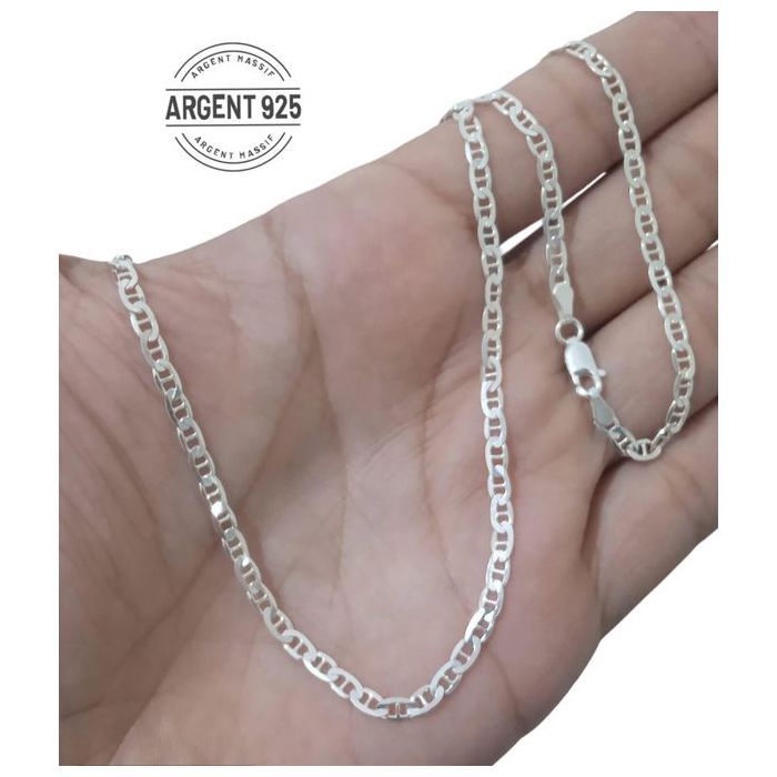 Collier - GENERIC - Modèle pasta - Argent 925 - 60cm - Haute qualité