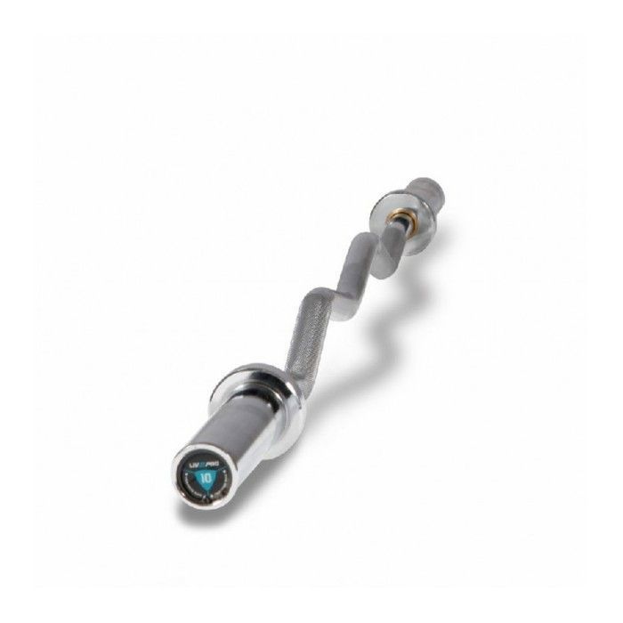 Barre Olympique EZ Curl - Livepro - 1,2m - Acier Chromé - Ergonomique - Antidérapante
