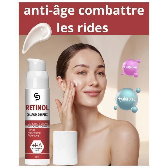 Crème au Rétinol - Anti-Âge - 50ML - Réduit les rides - Améliore le teint - Non comédogène