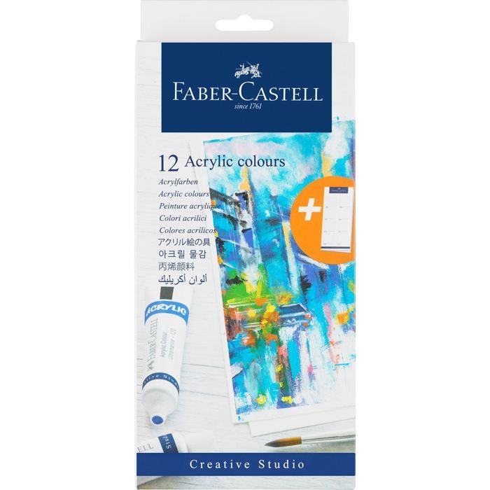 Set de 12 tubes acryliques Faber-Castell 24x9ml