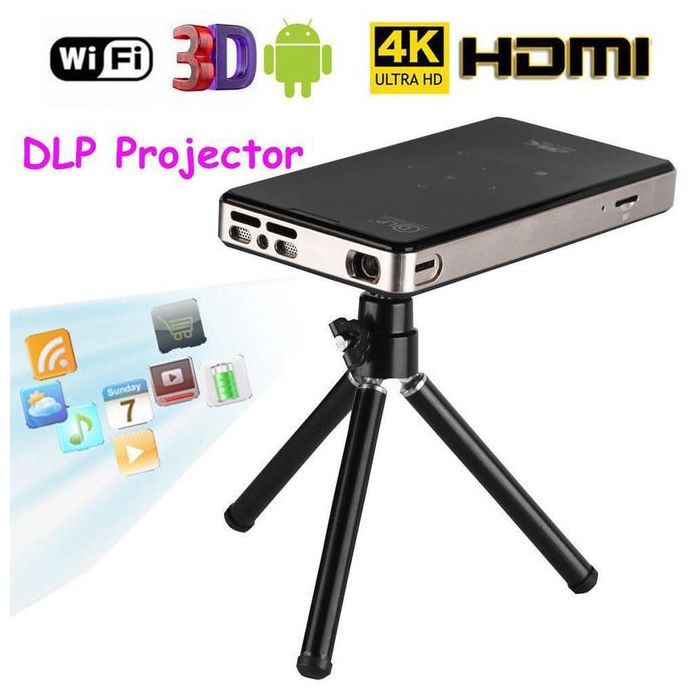 Mini Led Projector Projecteur DLP P09 4K 3D 2GB RAM 32GB ROM Android