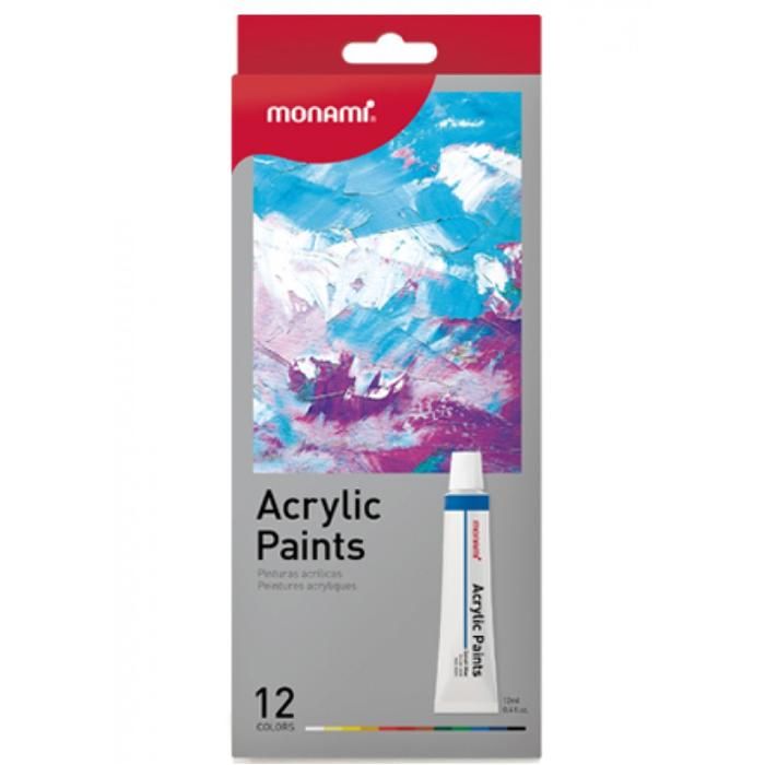 Peinture acrylique Monami – Set de 12 tubes (12 ml chacun)
