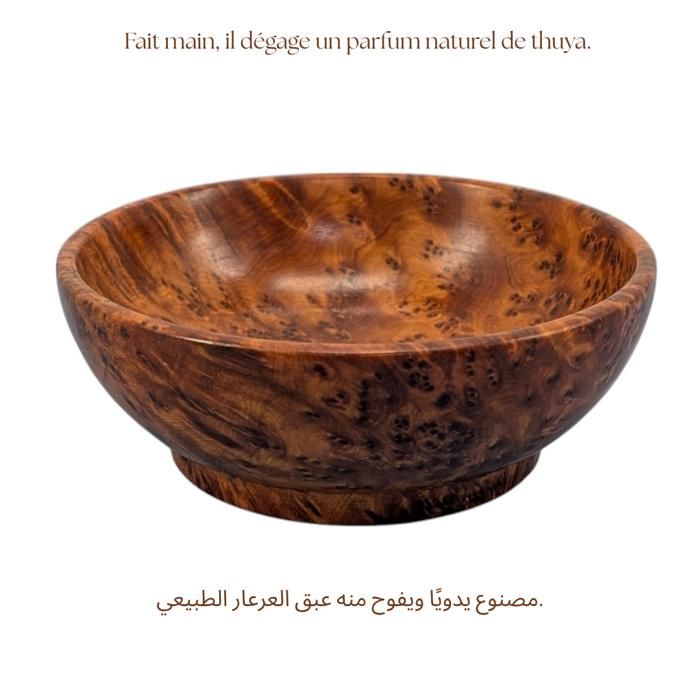 Bol artisanal en bois naturel de genévrier en thuya.
