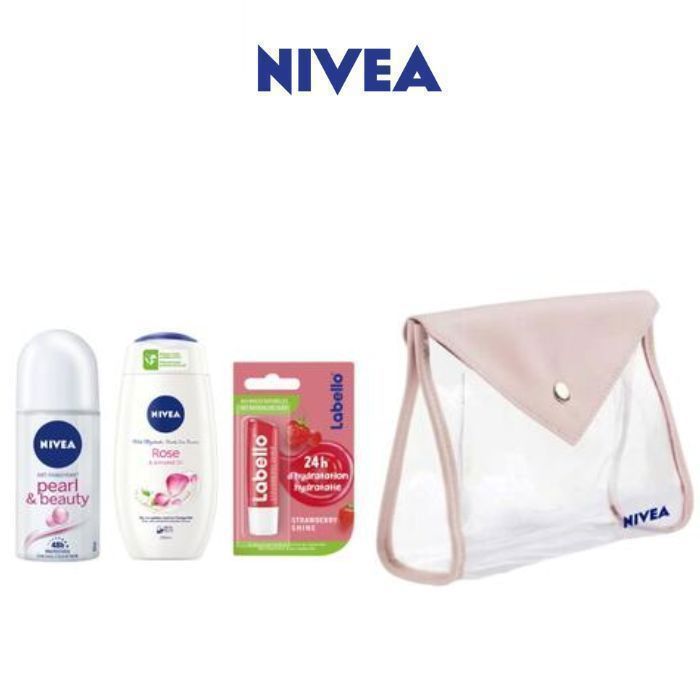 Trousse Pinky : Labello + roll-on + gel douche