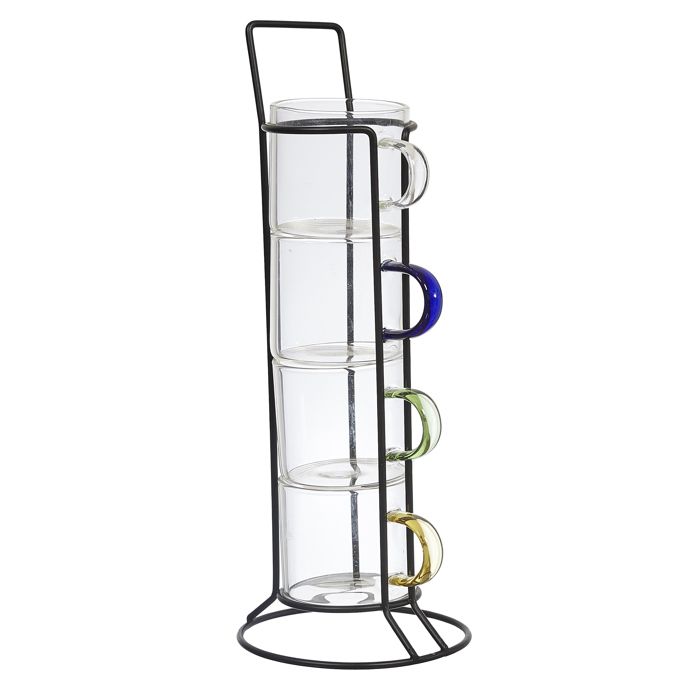 TASSE EXPRESSO VERRE X4 AVEC SUPPORT