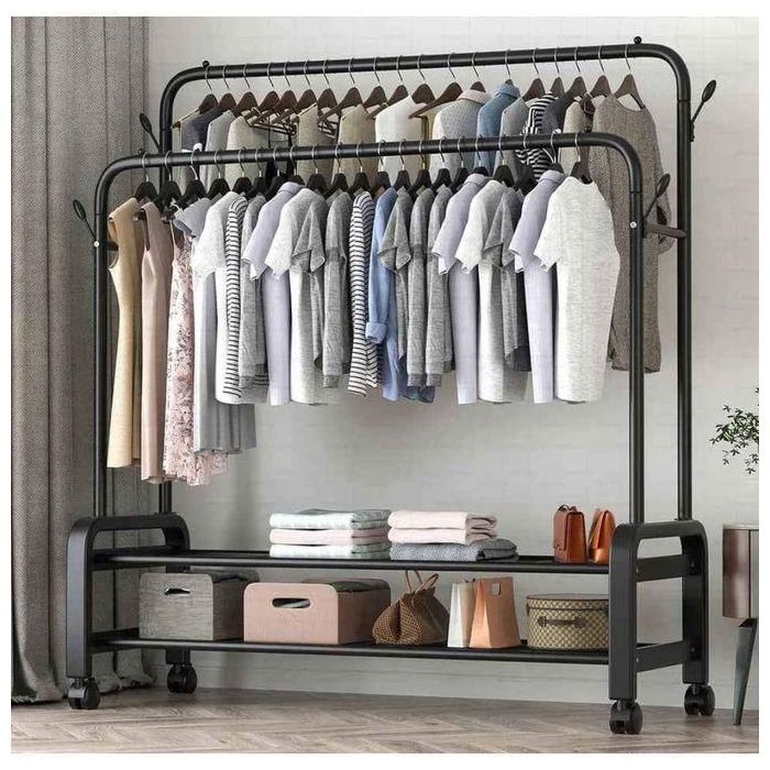 Armoire de Rangement - GENERIC - Cintre et Porte Manteau - Multicouche - Noir - Design Contemporain