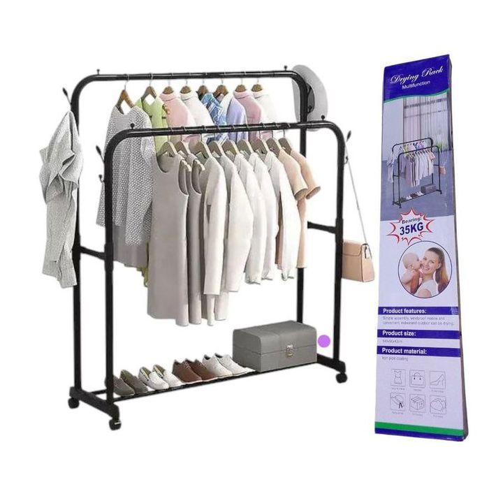 Porte-vêtements - GENERIC - Double pôle - Métal résistant - Pliable - 4 crochets