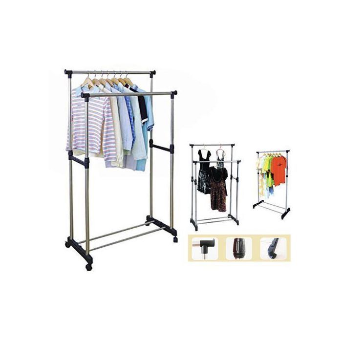 Support Vêtement - Design moderne - Multicolore - 2 pôles - Porte-chaussures - Contemporain