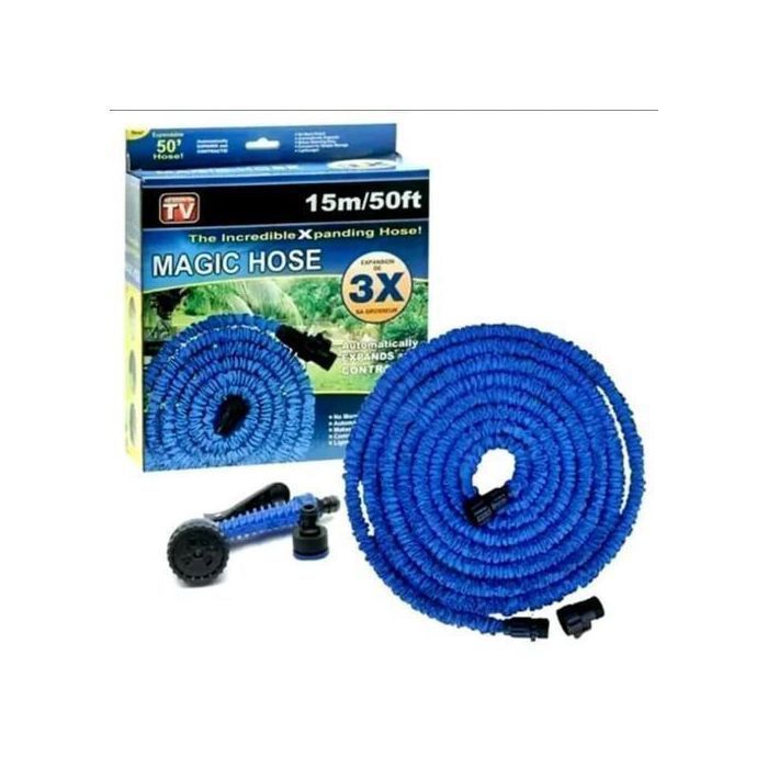 Tuyau d'arrosage - GENERIC - Tuyau d'Arrosage Extensible - 15m - Bleu - Multifonctionnel