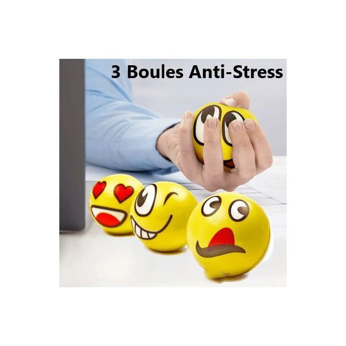 Jouet Anti-stress - Non spécifié - Boules en Mousse - Visages Amusants - 6,3 cm - Mixte