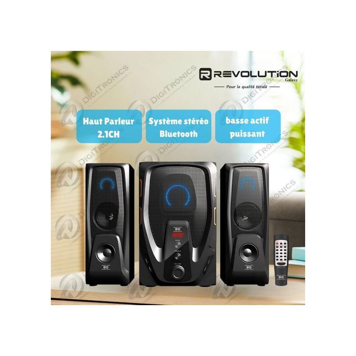 Haut-parleur 2.1CH Bluetooth avec caisson de basse, USB, FM et SD, H-2156