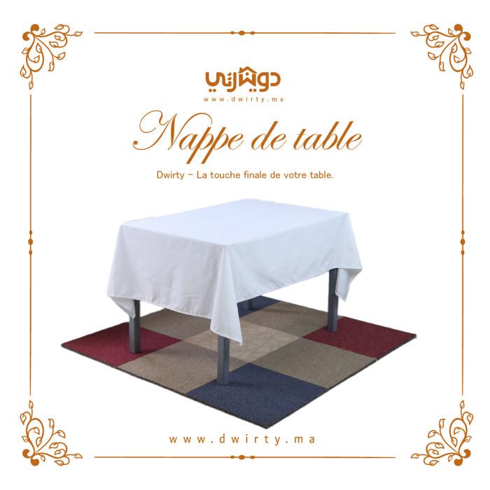 Nappe de Table - Élégance - 140x190 cm - Anti-tache - Imperméable - Lavable en machine