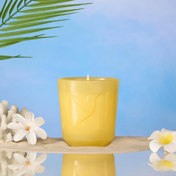 Bougie Parfumée - MONOI SACRE - 180 G - Cire Végétale - 30 Heures de Combustion - Notes Florales