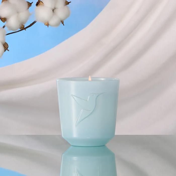 Bougie Parfumée - NUAGE DE COTON - 180 G - Cire Végétale - Mèche en Coton - 30 Heures de Combustion