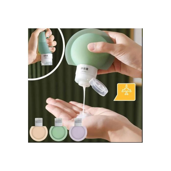 3 Flacons en Silicone Rechargeable pour Voyage – 90ml x 3