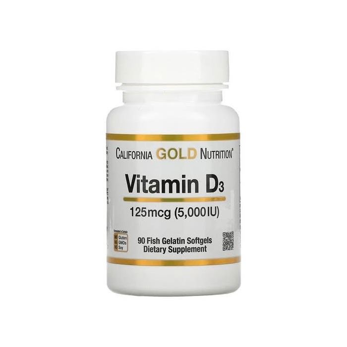 Vitamine D3, 125 µg (5000 IU), 90 capsules