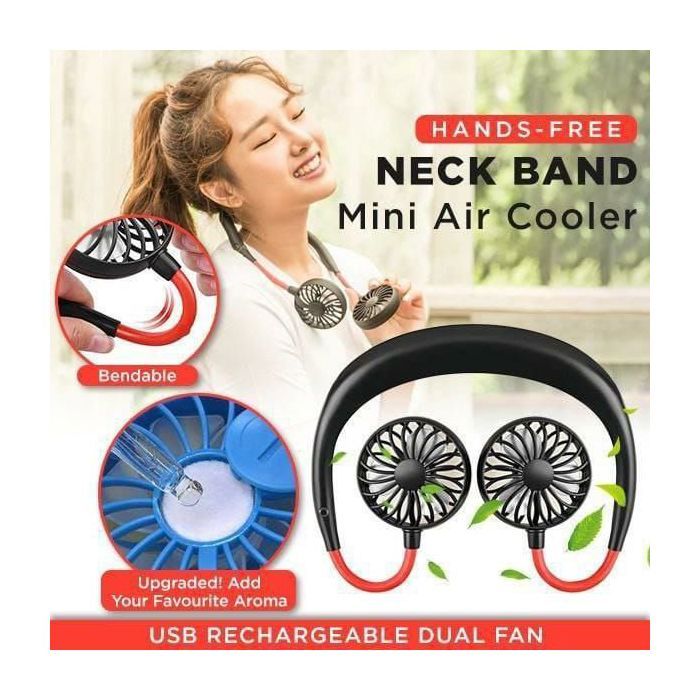 Mini Ventilateur de cou Portable Rechargeable par USB avec flux d'air froid, couleur aléatoire