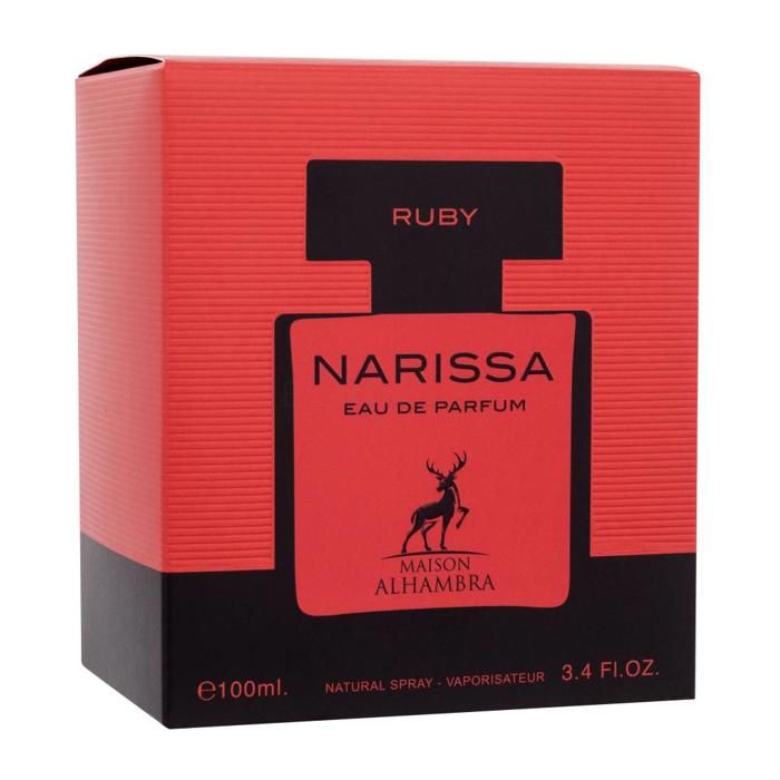 Eau de parfum - MAISON ALHAMBRA - Narissa Rouge - 100ml - Boisé Floral Musqué - Notes de tête Iris et Rose