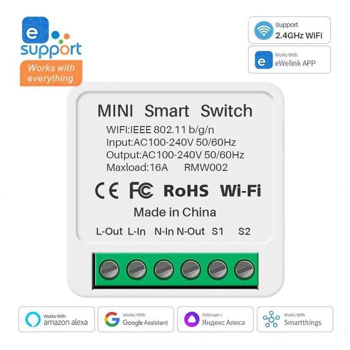 Commutateur interrupteur Intelligent WiFi 16A