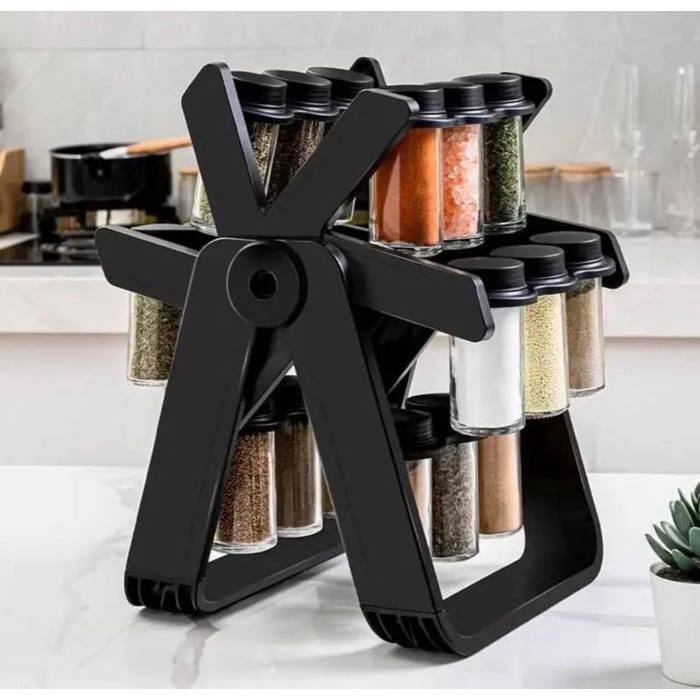 Porte Épice Tournant Présentoir à épices Étagère à épices rotatif 360° ,18 pots