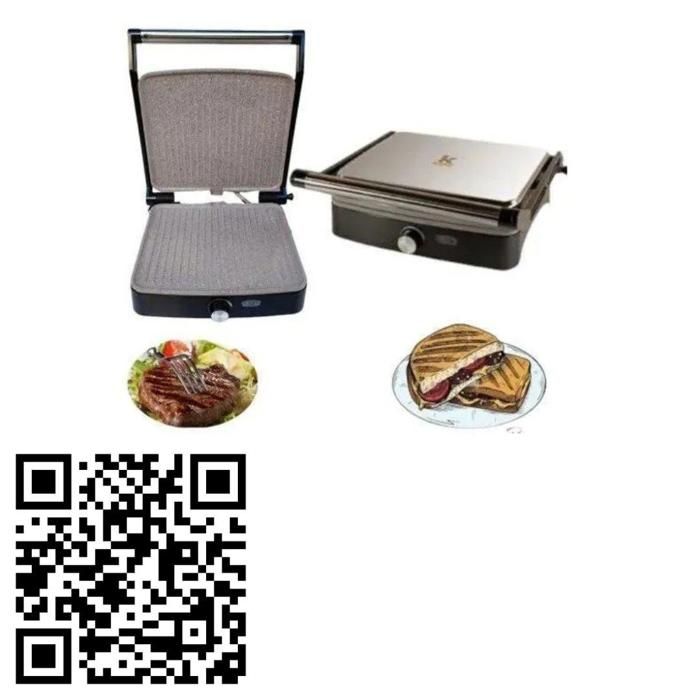 Presse panini 3 en 1 toaster sandwich avec plaque de cuisson antiadhésive