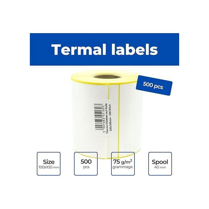 Lot de 500 étiquettes Rouleau D'ÉTIQUETTES D'EXPÉDITION 100MM X 100MM